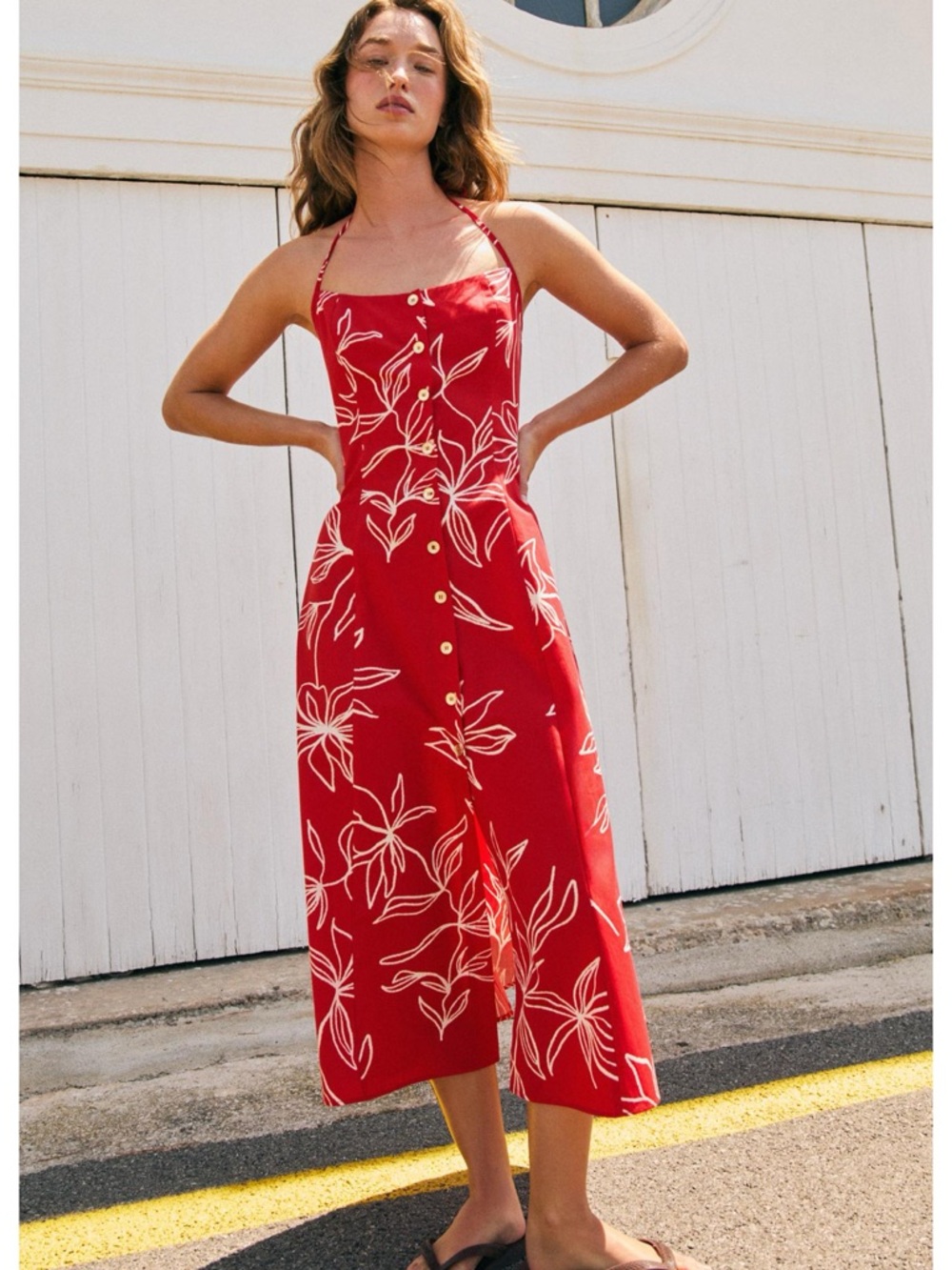 ZARA NWT Printed Poplin Midi Dress